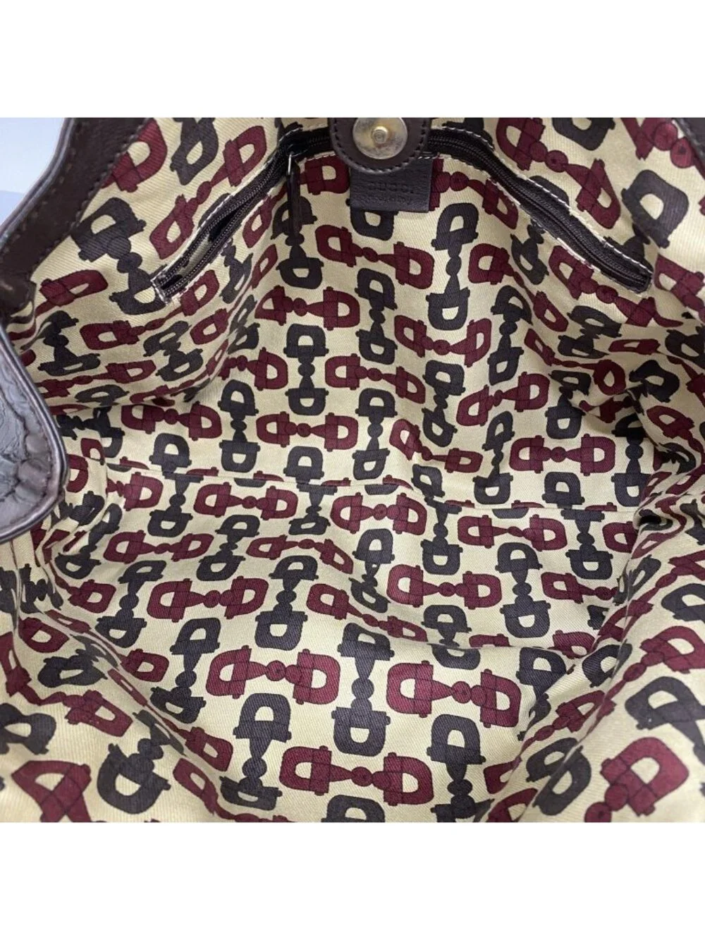 Gucci Tote Guccissima Ski Leather Brown Gold